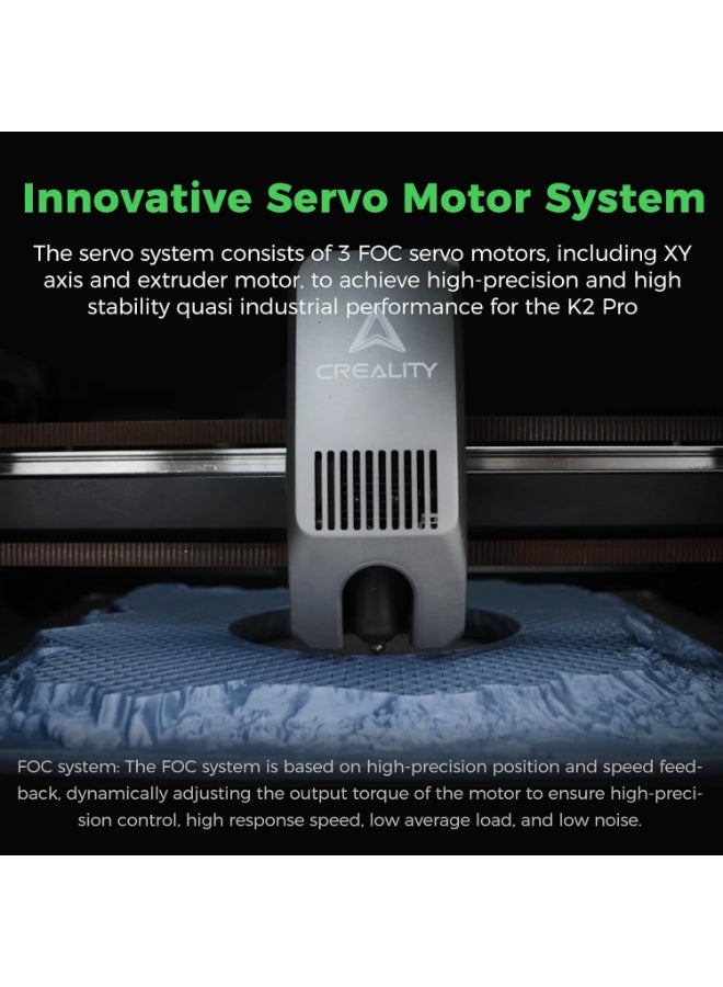 كريليتي 3D Creality K2 Pro Combo 3D Printers, Multicolor 3D Printer Machine with CFS, Dual Camera, 600mm/s Printing Speed, Next-Gen Direct Drive Extruder, 300 * 300 * 300mm Printing Volume black - Image 3