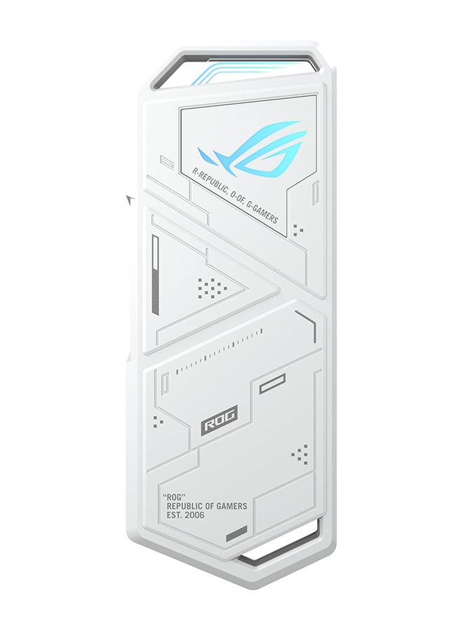 ASUS ROG Strix Arion SSD Enclosure (SSD Case) 3.2 Gen 2 (10 Gbps), USB-C and USB-A Cables Included, PCIe M.2 NVMe SSD 2280/2260/2242/2230 M Key/B+M Key Compatible, Screwdriver-Free Design white - Image 1