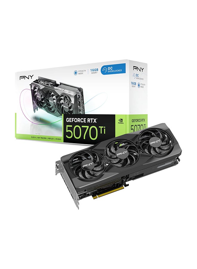 PNY GeForce RTX™ 5070Ti 16GB OC Triple Fan Graphics Card DLSS 4 black - Image 1