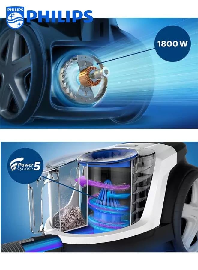 Philips PowerPro, Bagless Vacuum Cleaner, 82 dB, HEPA Filter 1.5 L 1800 W FC9350/61 Deep Black - Image 4