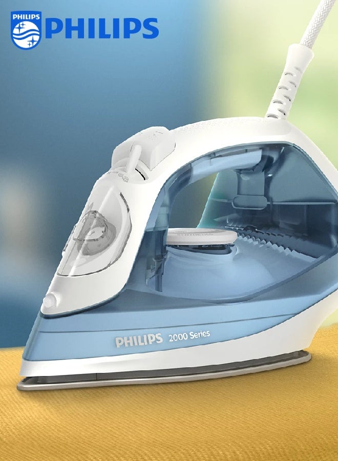 Philips Steam Iron 2000 Series, 100g Steam Boost, 30 Sec Heat-Up, 1.9m Cord 250 ml 2000 W DST2010/26 Sea Blue - Image 5