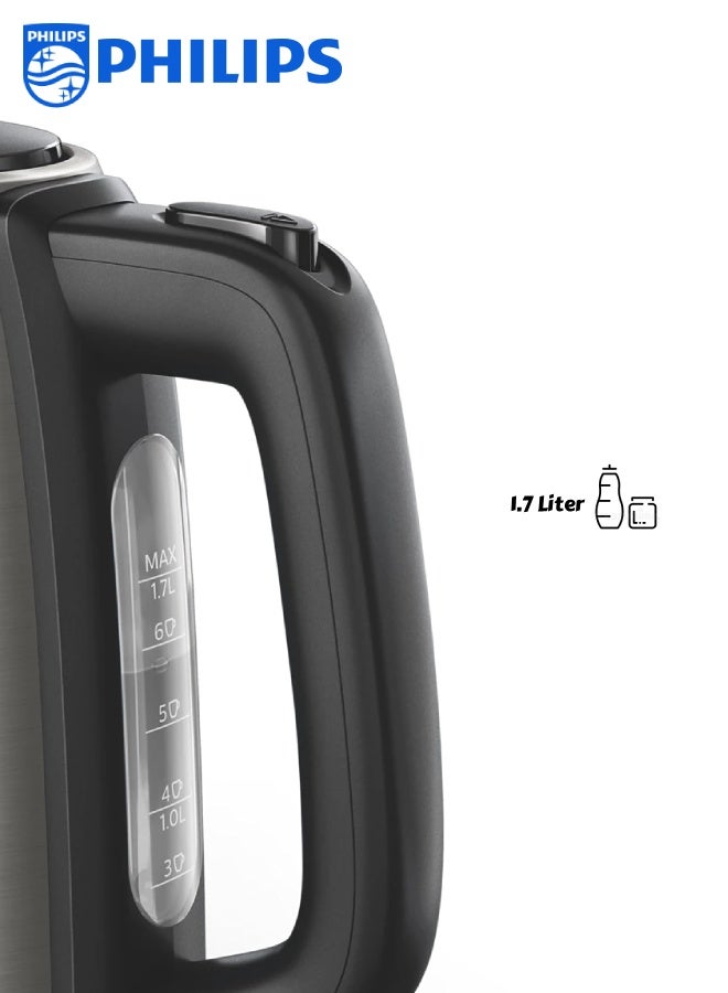 Philips Electric Kettle, Stainless Steel Body, Spring Lid, Micro-Mesh Filter, Fast Boil, Auto Shut-Off, Cordless 360Â° Base 1.7 L 2200 W HD9350/92 Silver - Image 2