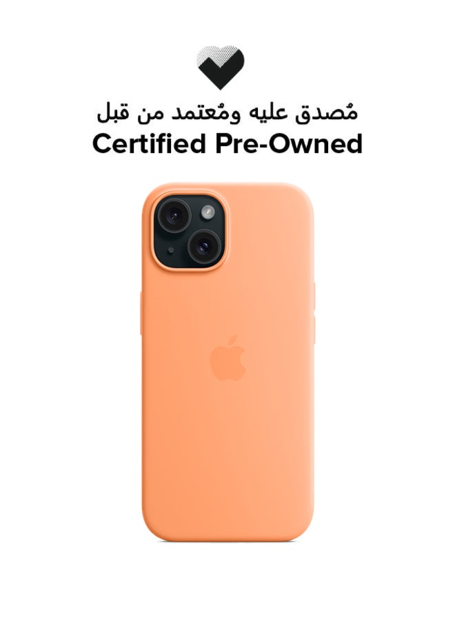 Apple Certified Pre Owned - iPhone 15 Plus Silicone Case with MagSafe - Orange Sorbet - Image 1