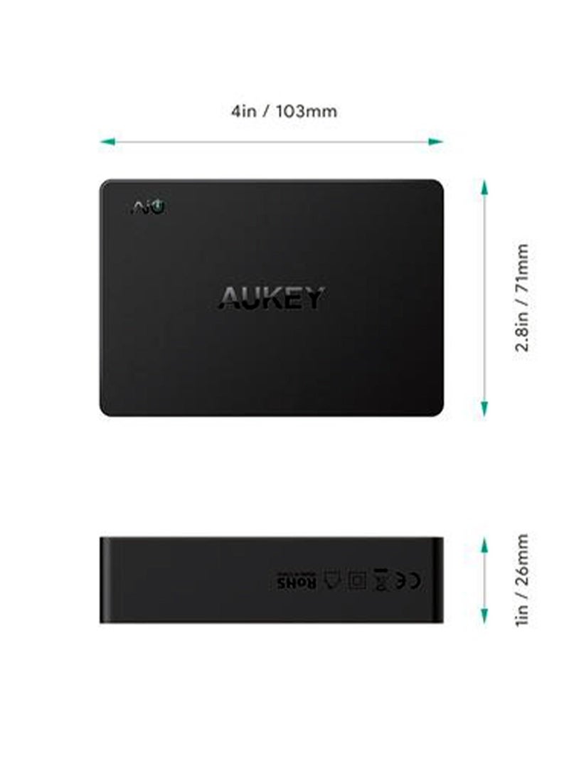 Aukey PA-Y23 63W 5-Port USB Wall Charger - Power Delivery 3.0 with 45W USB-C & 3 USB-A Ports Black - Image 5