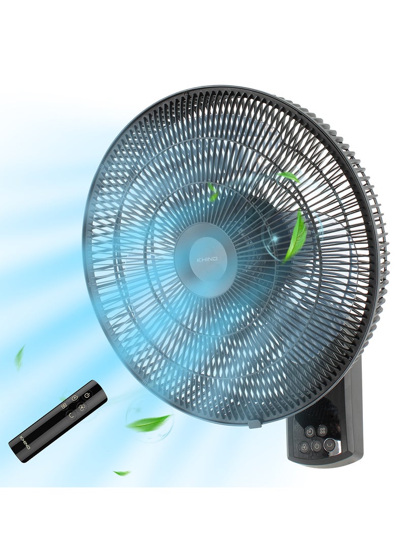 KHIND 16 Inch BLDC Wall Fan with Remote | 9 Speed, 3 Modes, Energy Efficient Motor, Silent Operation <62dB, High Air Delivery 60m³/min 36 W WF1603DC Black - Image 1
