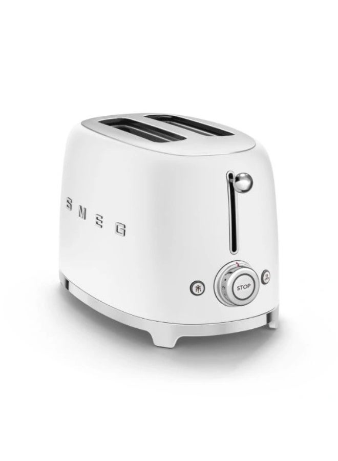 سميج 50'S Retro Style 2 Slice Toaster,6 Browning Levels,2 Extra Wide Bread Slots, Defrost And Reheat Functions, Removable Crumb Tray, White Matt , 1 Year Warranty 950 W TSF01WHMUK white matt - Image 2