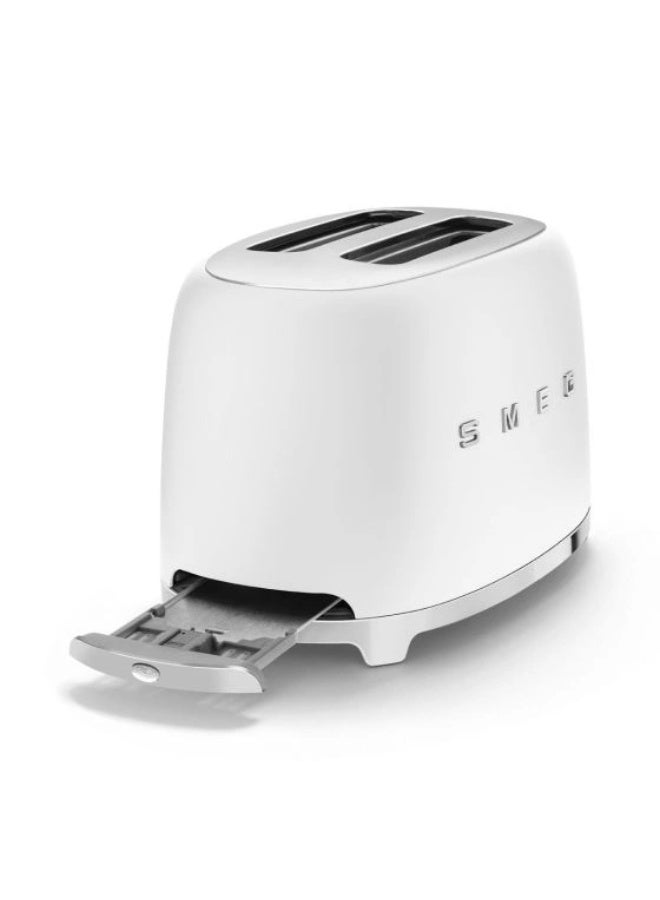 سميج 50'S Retro Style 2 Slice Toaster,6 Browning Levels,2 Extra Wide Bread Slots, Defrost And Reheat Functions, Removable Crumb Tray, White Matt , 1 Year Warranty 950 W TSF01WHMUK white matt - Image 3