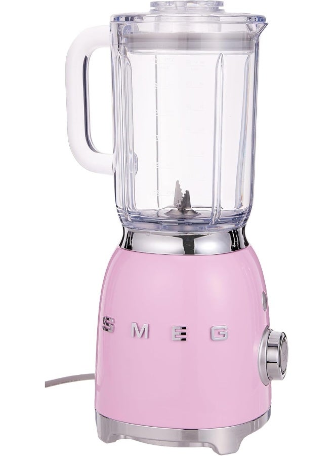 smeg Retro 50's Style Jug Blender with Stainless Steel Blades, 4 Speed Settings and 3 Pre-set Programs, 1 Year Warranty 1.5 L 800 W BLF03PKUK pink - Image 1