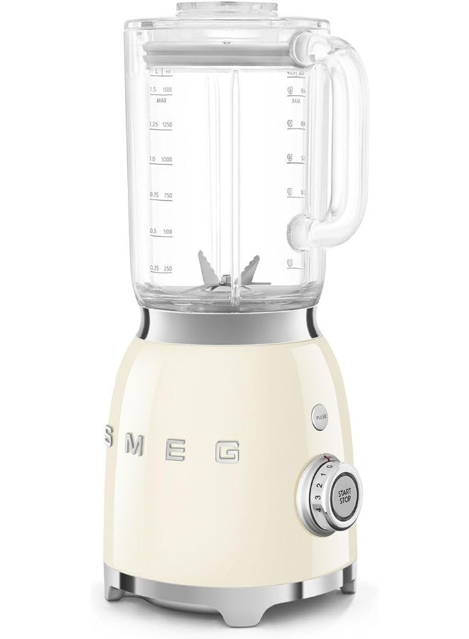 smeg Retro 50's Style Jug Blender with Stainless Steel Blades, 4 Speed Settings and 3 Pre-set Programs, 1 Year Warranty 1.5 L 800 W BLF03CRUK cream - Image 3