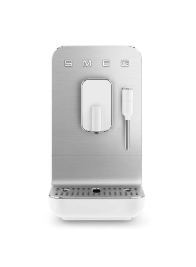 سميج آلة قهوة بن إلى كوب بتصميم ريترو من الخمسينات مع جهاز رغوة الحليب، 8 إعدادات للمشروبات، وظائف طحن متعددة، صلابة ماء قابلة للتعديل، ضمان لمدة سنة - Image 1