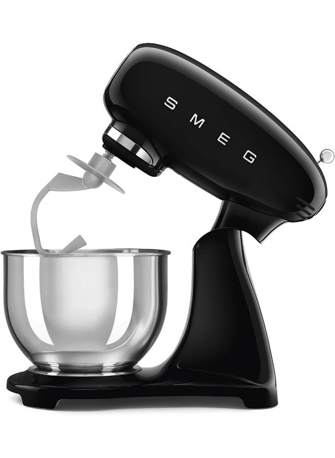 سميج خلاط قائم، طراز ريترو من الخمسينات مع وعاء من الفولاذ المقاوم للصدأ، قفل أمان عند الخلط، 800 واط، 10 سرعات متغيرة، يشمل خفاقة سلكية، ملعقة مسطحة، خطاف عجين وملعقة حافة مرنة - Image 2