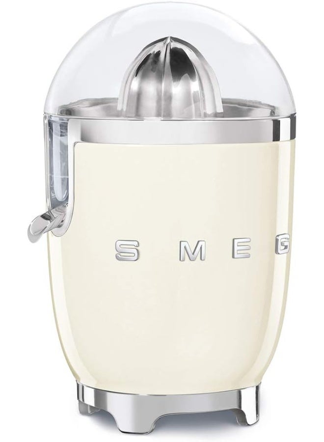smeg 50'S Retro Style Aesthetic Citrus Juicer With Juicing Bowl And Lid, Anti-Drip Stainless Steel Spout, Die-Cast Aluminium Body, 1 Year Warranty 70 W CJF11CRUK cream - Image 2