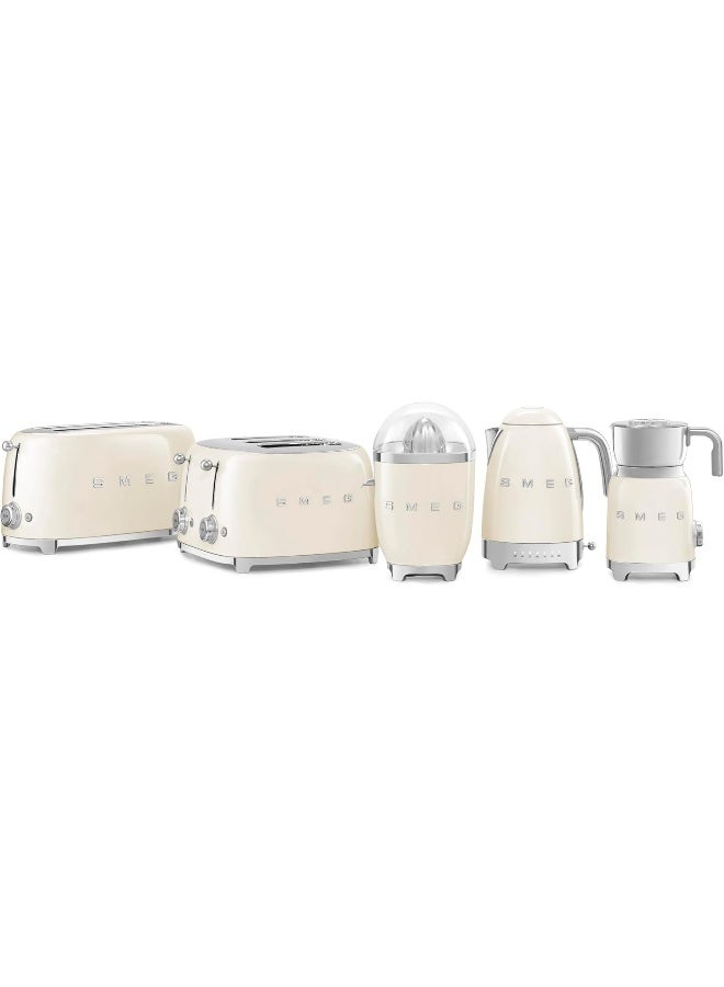 smeg 50'S Retro Style Aesthetic Citrus Juicer With Juicing Bowl And Lid, Anti-Drip Stainless Steel Spout, Die-Cast Aluminium Body, 1 Year Warranty 70 W CJF11CRUK cream - Image 4