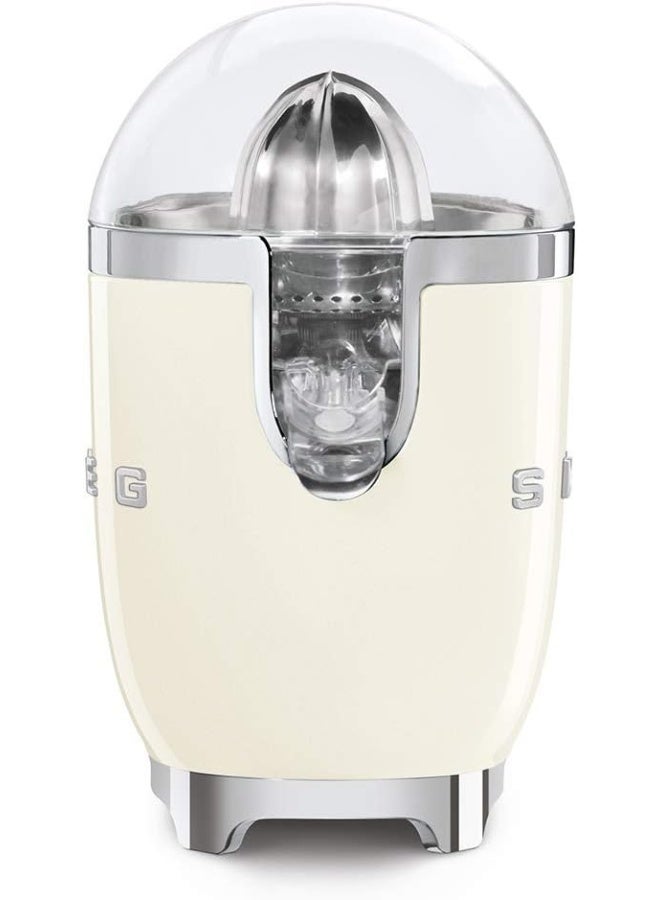 smeg 50'S Retro Style Aesthetic Citrus Juicer With Juicing Bowl And Lid, Anti-Drip Stainless Steel Spout, Die-Cast Aluminium Body, 1 Year Warranty 70 W CJF11CRUK cream - Image 3