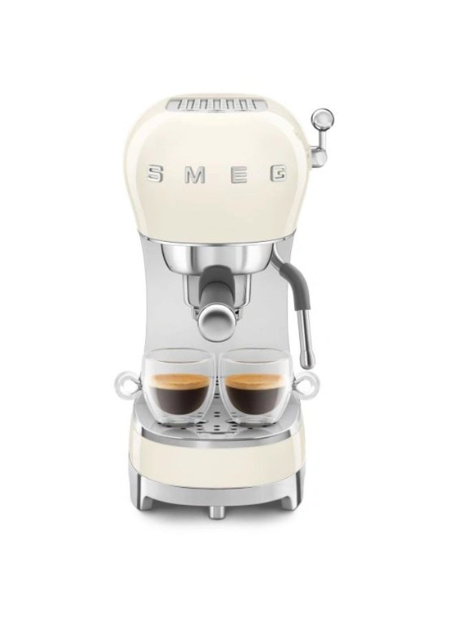 سميج آلة قهوة إسبريسو بتصميم ريترو من الخمسينات، ضغط احترافي ونظام مضاد للتنقيط، نظام كابتشينو قابل للتعديل، وظيفة إيقاف التدفق، خزان قابل للإزالة سعة 1 لتر، كريمة - Image 5