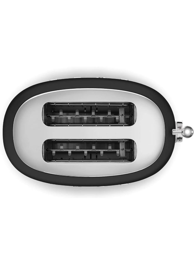 سميج محماص توست 2 شريحة بتصميم ريترو من الخمسينات، 6 مستويات تحمير، 2 فتحة خبز عريضة إضافية، وظائف إذابة وتجديد، صينية فتات قابلة للإزالة، ضمان لمدة سنة - Image 4