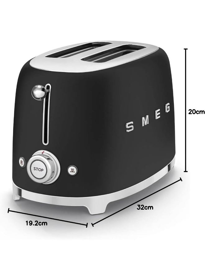 سميج محماص توست 2 شريحة بتصميم ريترو من الخمسينات، 6 مستويات تحمير، 2 فتحة خبز عريضة إضافية، وظائف إذابة وتجديد، صينية فتات قابلة للإزالة، ضمان لمدة سنة - Image 5