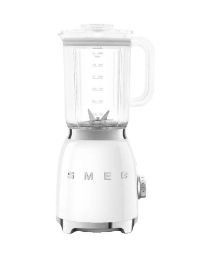 smeg Retro 50's Style Jug Blender with Stainless Steel Blades, 4 Speed Settings and 3 Pre-set Programs, 1 Year Warranty 1.5 L 800 W BLF03WHUK white - Image 1