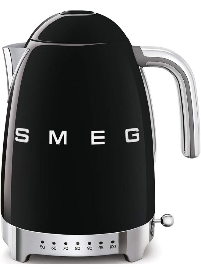 smeg 50's Retro Style Kettle, 7 Temperature Settings,  Capacity with Water Level Indicator, 360 Swivel Base, Stainless Steel, 1 Year Warranty 1.7 L 3000 W KLF04BLUK black - Image 1