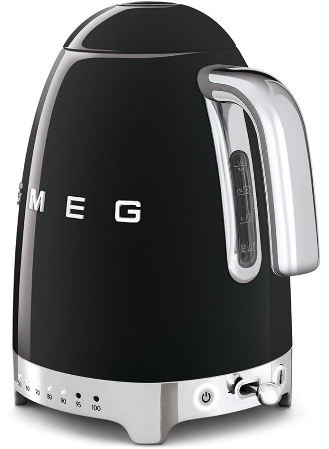 smeg 50's Retro Style Kettle, 7 Temperature Settings,  Capacity with Water Level Indicator, 360 Swivel Base, Stainless Steel, 1 Year Warranty 1.7 L 3000 W KLF04BLUK black - Image 3