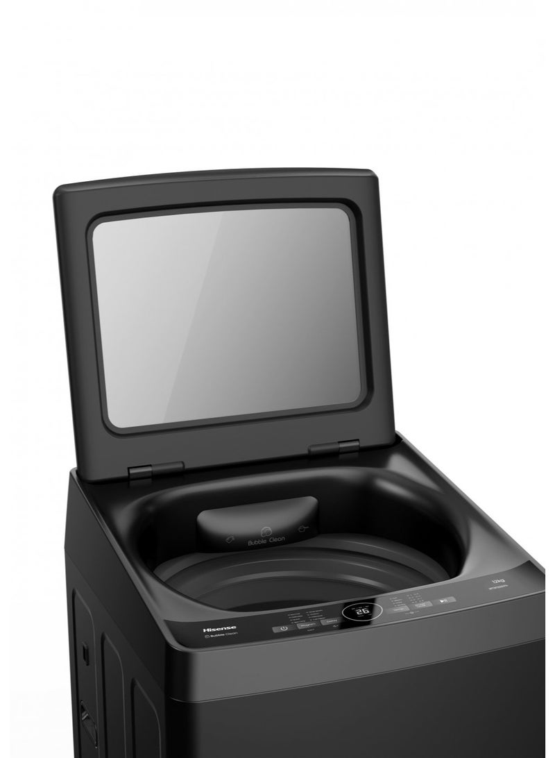 هايسنس غسالة ملابس أوتوماتيكية تحميل علوي 8 كجم من هايسنس، موفرة للطاقة، رمادي مميز، تعمل باللمس، تنظيف فقاعات - Image 4