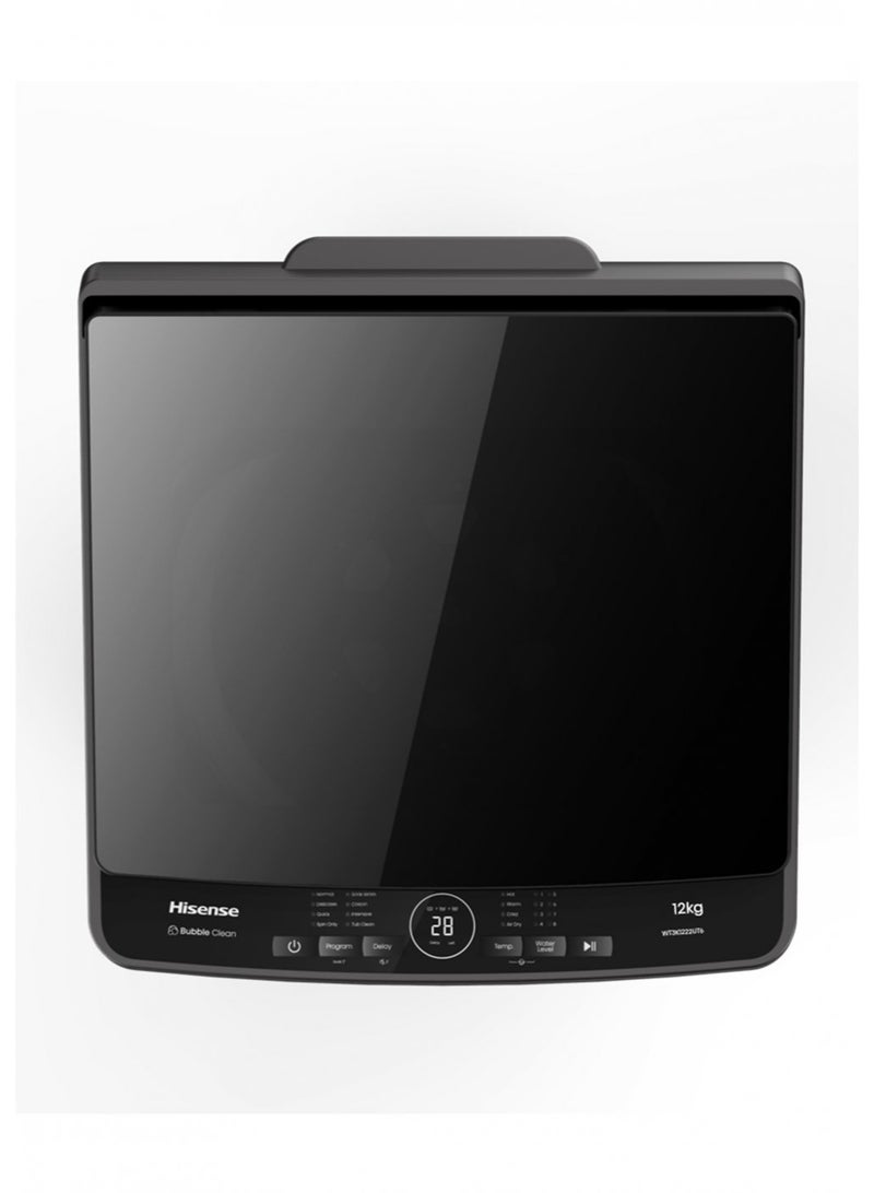 هايسنس غسالة ملابس أوتوماتيكية تحميل علوي 10 كجم من هايسنس، موفرة للطاقة، رمادي مميز، تعمل باللمس، تنظيف فقاعات - Image 4