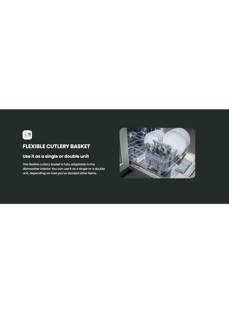 هايسنس غسالة صحون هايسنس 6 برامج 13 مكان، موفرة للطاقة، فلتر تنظيف ذاتي، مستويين، فضي - Image 5