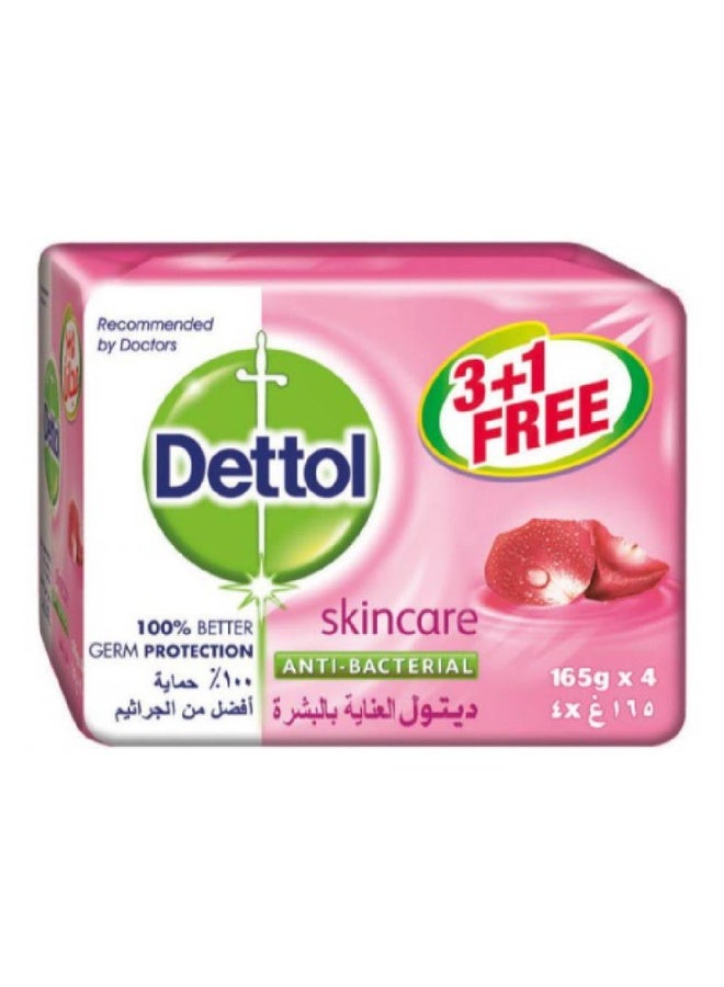 Dettol Soap Skin Care Anti Bacterial, 3+1 165g 165ggrams 165grams