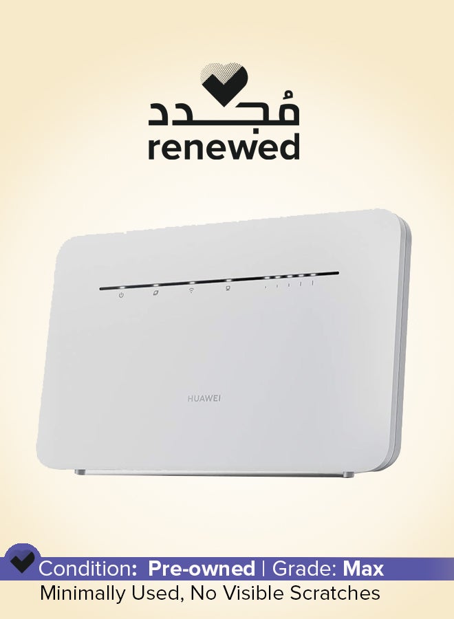 HUAWEI Renewed - 4G Router 3 PRO LTE CAT7 Up to 300Mbps Dual-band Smart Wi-Fi (2.4 GHz and 5 GHz) for Stable And Fast Wireless Connectivity. With The Capability To Connect Up To 64 Devices Simultaneously, It's Suitable For Environments With Multiple Users White Supports Only STC SIM Card - B535 - 932 | white - Image 1