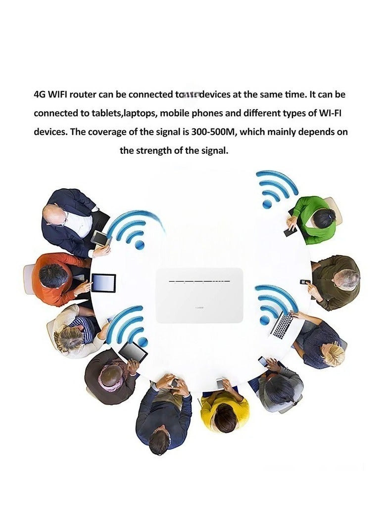 HUAWEI Renewed - 4G Router 3 PRO LTE CAT7 Up to 300Mbps Dual-band Smart Wi-Fi (2.4 GHz and 5 GHz) for Stable And Fast Wireless Connectivity. With The Capability To Connect Up To 64 Devices Simultaneously, It's Suitable For Environments With Multiple Users White Supports Only STC SIM Card - B535 - 932 | white - Image 5