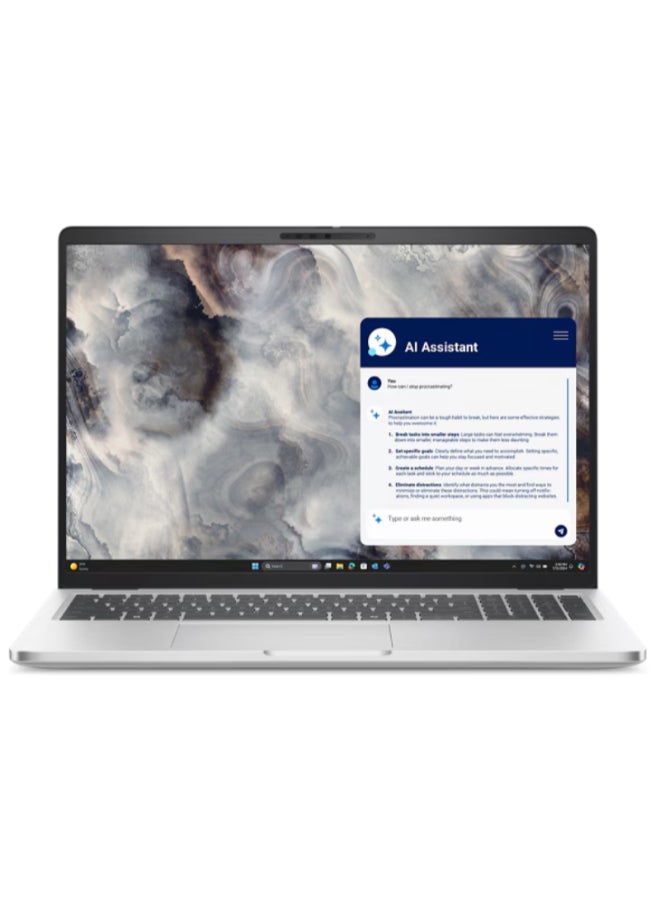 DELL Pro 16 Laptop With 16 Inch Full HD (1920X1080) Display,Intel Core Ultra 5-235U vPro Processor/16GB RAM DDR5/512GB SSD/DOS(Without Windows)/ English/Arabic Silver - Image 1
