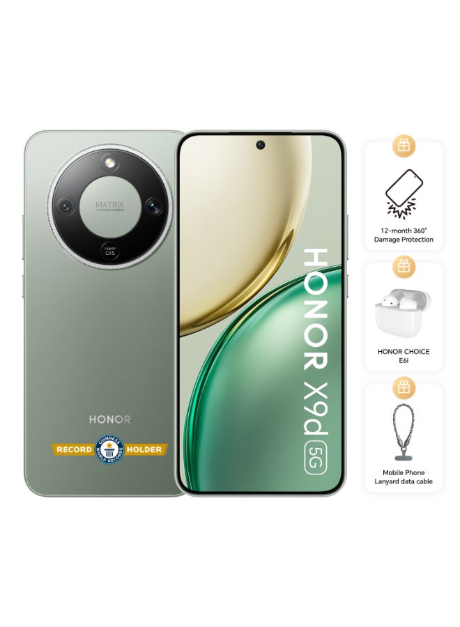 Honor X9d Dual SIM 5G 12GB RAM 256GB Forest Green With Free Choice E6i Earbuds, Lanyard Data Cable and 12 Month Damage Insurance  - Middle East Version - Image 1