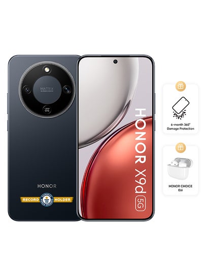 Honor X9d Dual SIM 5G 12GB RAM 256GB Midnight Black With Free Choice E6i Earbuds and 6 Month Damage Insurance