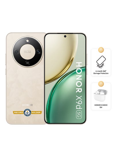 Honor X9d Dual SIM 5G 12GB RAM 256GB Sunrise Gold With Free Choice E6i Earbuds and 6 Month Damage Insurance