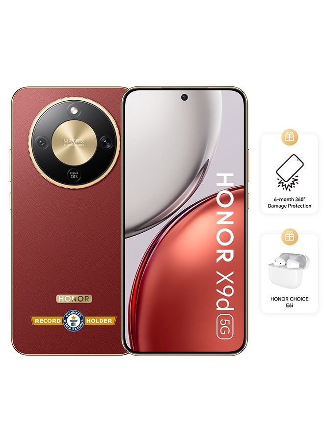 هونور X9d Dual SIM 5G 12GB RAM 256GB Reddish Brown With Free Choice E6i Earbuds and 6 Month Damage Insurance  - Middle East Version - Image 1
