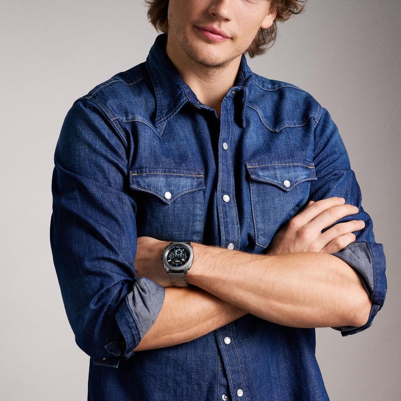 فوسيل ساعة فوسيل للرجال كرونوغراف بطلاء رمادي غامق - Image 5