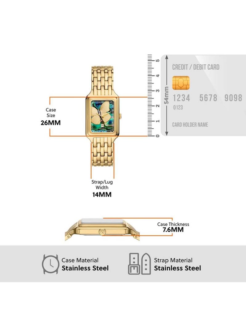 فوسيل Women's Fossil Women's Raquel Gold Stainless Steel Watch - Image 5