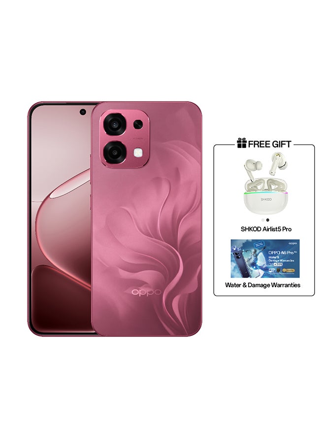 OPPO A6 Pro Dual SIM Rosewood Red 8GB RAM 256GB  5G LTE - Middle East Version With Gift SHKOD AirLits5 Pro - Image 1
