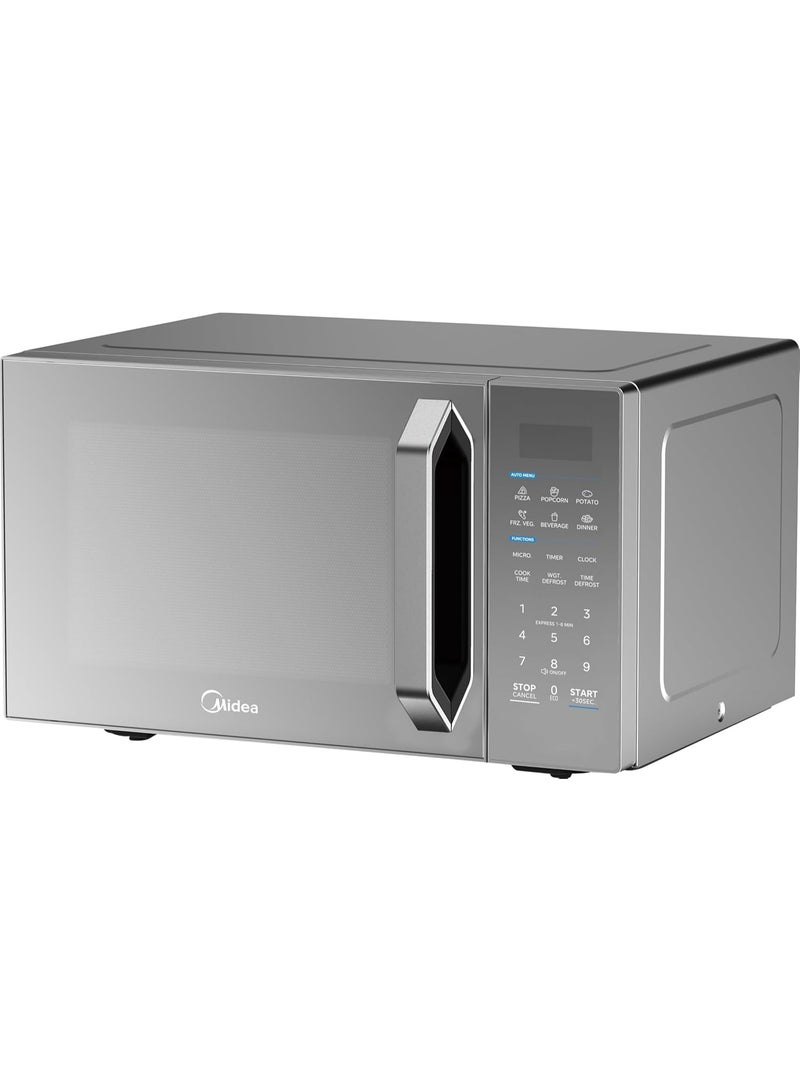 مديا ميكروويف ميديا Midea EG0P042MX-S جريل رقمي، 1000 واط، 6 برامج تلقائية، 11 مستوى طاقة، وضع اقتصادي، سعة 32 لتر، باللون الفضي مع باب مرآة. 32 L 1000 W EG0P042MX-S