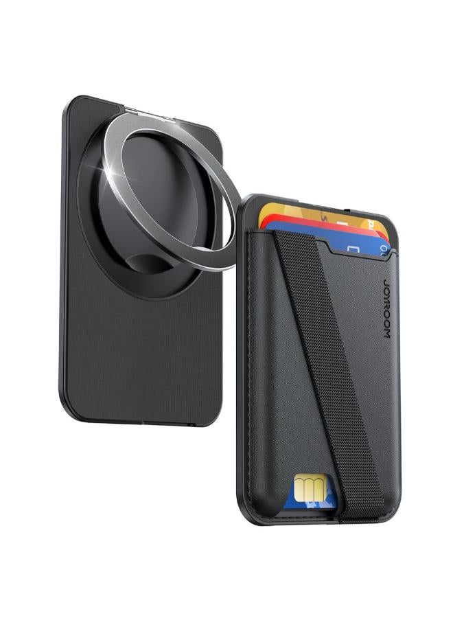 JOYROOM Magsafe Phone Wallet with Stand black - Image 1