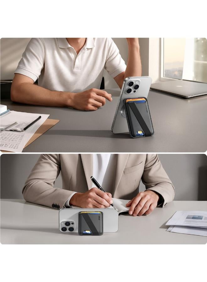 JOYROOM Magsafe Phone Wallet with Stand black - Image 4