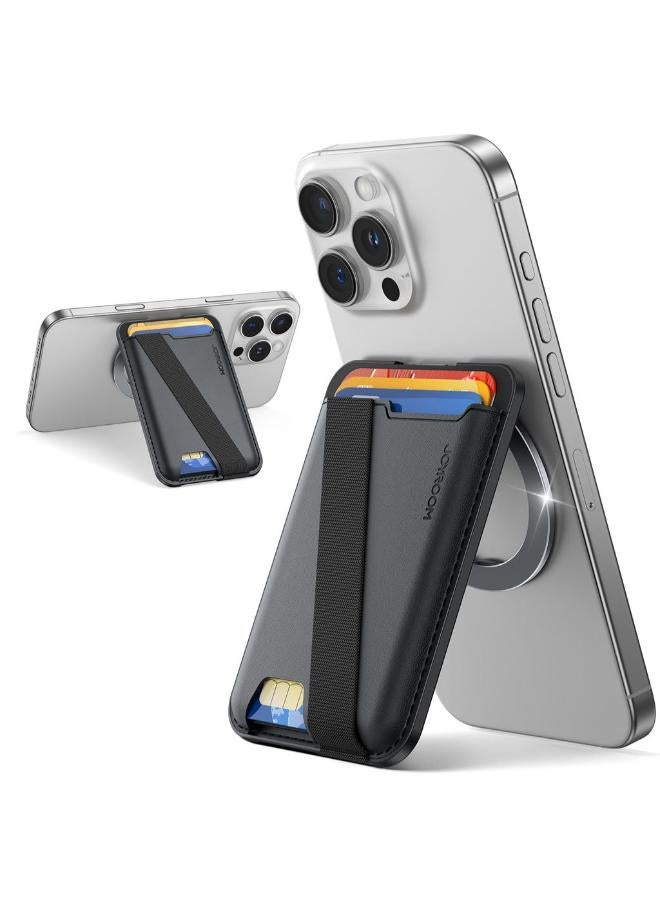 JOYROOM Magsafe Phone Wallet with Stand black - Image 2