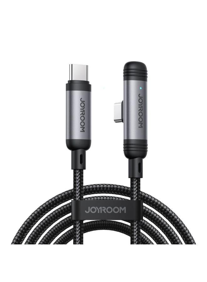 JOYROOM EnjoyX Series 90° 60W Type-C to Type-C Fast Charging Cable  1.2M - black - Image 1