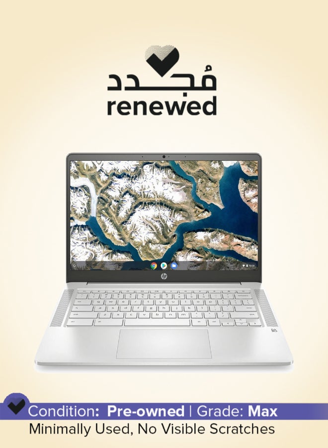 HP Renewed - 14A-NA1043CL Laptop With 14-Inch UHD Display,Intel Celeron N4500 Processor/Dual Core/4GB RAM/64GB SSD/Intel UHD 600 Graphics/Chrome OS English/Arabic Silver - Image 1