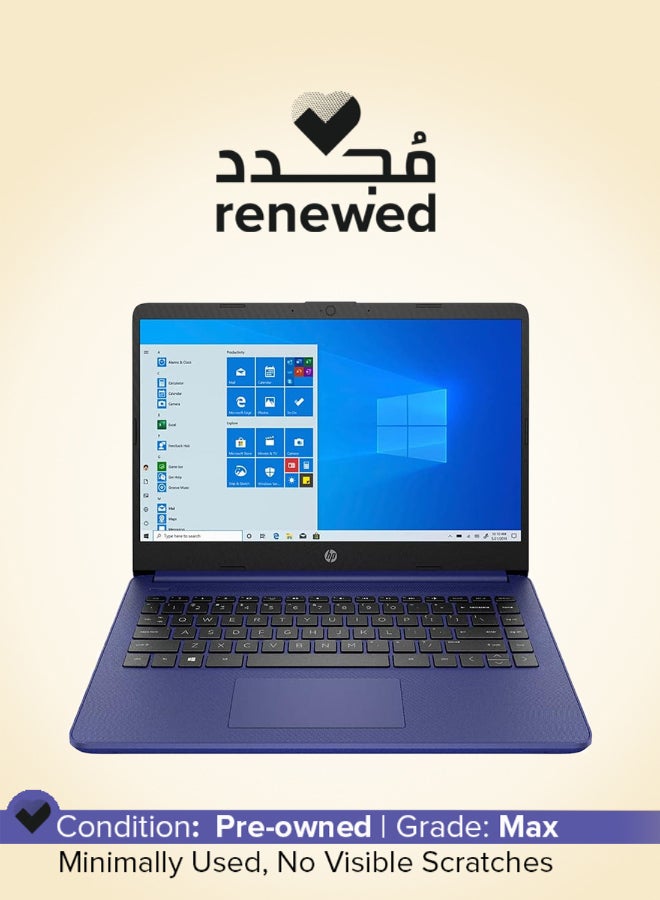 HP Renewed - 14-DQ0055DX Laptop With 14-Inch UHD Display,Intel Celeron N4120 Processor/Dual Core/4GB RAM/64GB SSD/Intel UHD 600 Graphics/Windows 10 English/Arabic Blue - Image 1