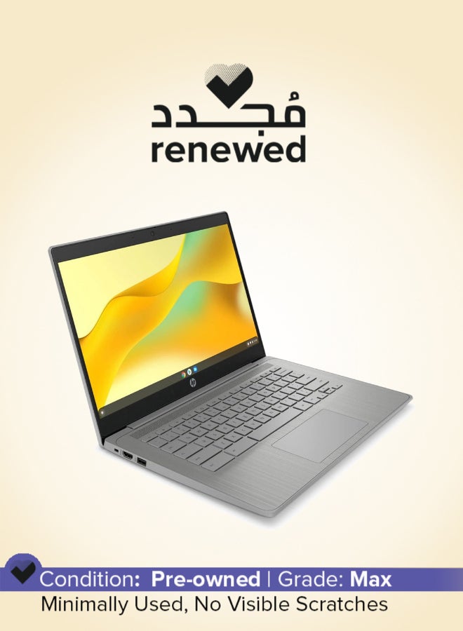 HP Renewed - 14-ANE0013DX Laptop With 14-Inch UHD Display,Intel Celeron N4120 Processor/Dual Core/4GB RAM/64GB SSD/Intel UHD 600 Graphics/Chrome OS English/Arabic Grey - Image 1