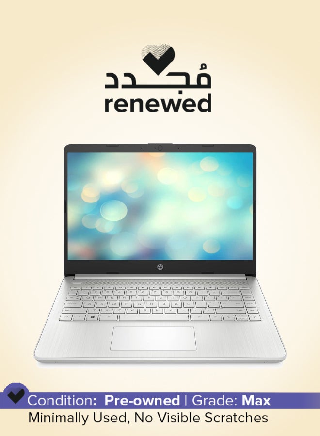 HP Renewed - 14-DQ0075NR Laptop With 14-Inch UHD Display,Intel Pentium N5030 Processor/Dual Core/4GB RAM/64GB SSD/Intel UHD 600 Graphics/Windows 10 English/Arabic Silver - Image 1