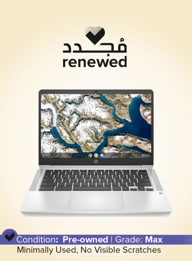 HP Renewed - 14A-NA1093CL Laptop With 14-Inch UHD Display,Intel Celeron N4500 Processor/Dual Core/8GB RAM/128GB SSD/Intel UHD 600 Graphics/Chrome OS English/Arabic Silver - Image 1