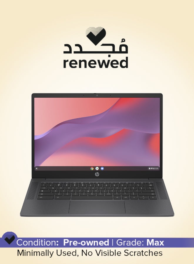 HP Renewed - 14A-NF0000NR Laptop With 14-Inch UHD Display,Intel N100 Processor/Dual Core/4GB RAM/64GB SSD/Intel UHD 600 Graphics/Chrome OS English/Arabic Grey - Image 1