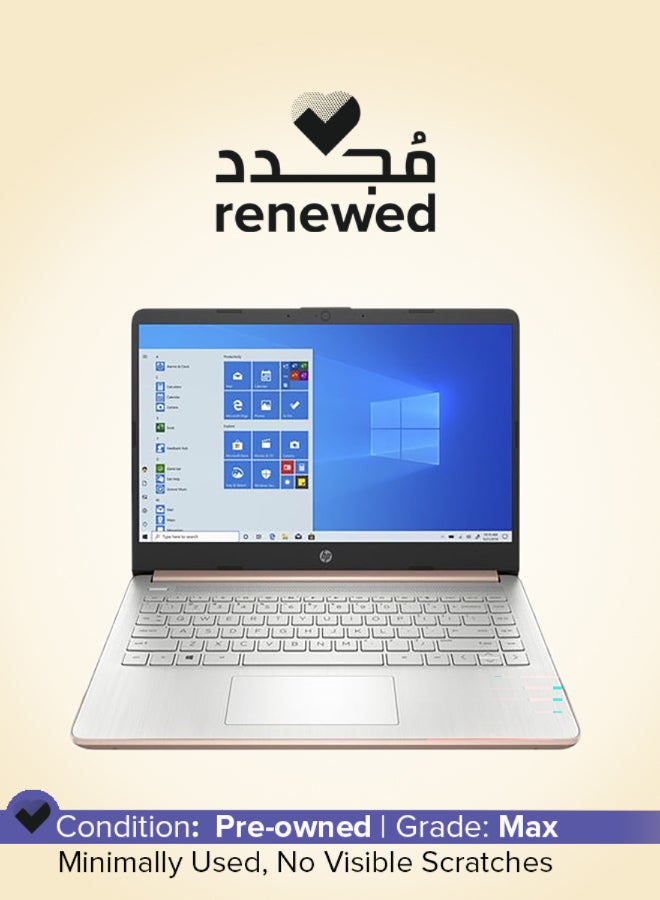 HP Renewed - 14-DQ0030NR Laptop With 14-Inch UHD Display,Intel Celeron N4120 Processor/Dual Core/4GB RAM/64GB SSD/Intel UHD 600 Graphics/Windows 10 English/Arabic Pink - Image 1